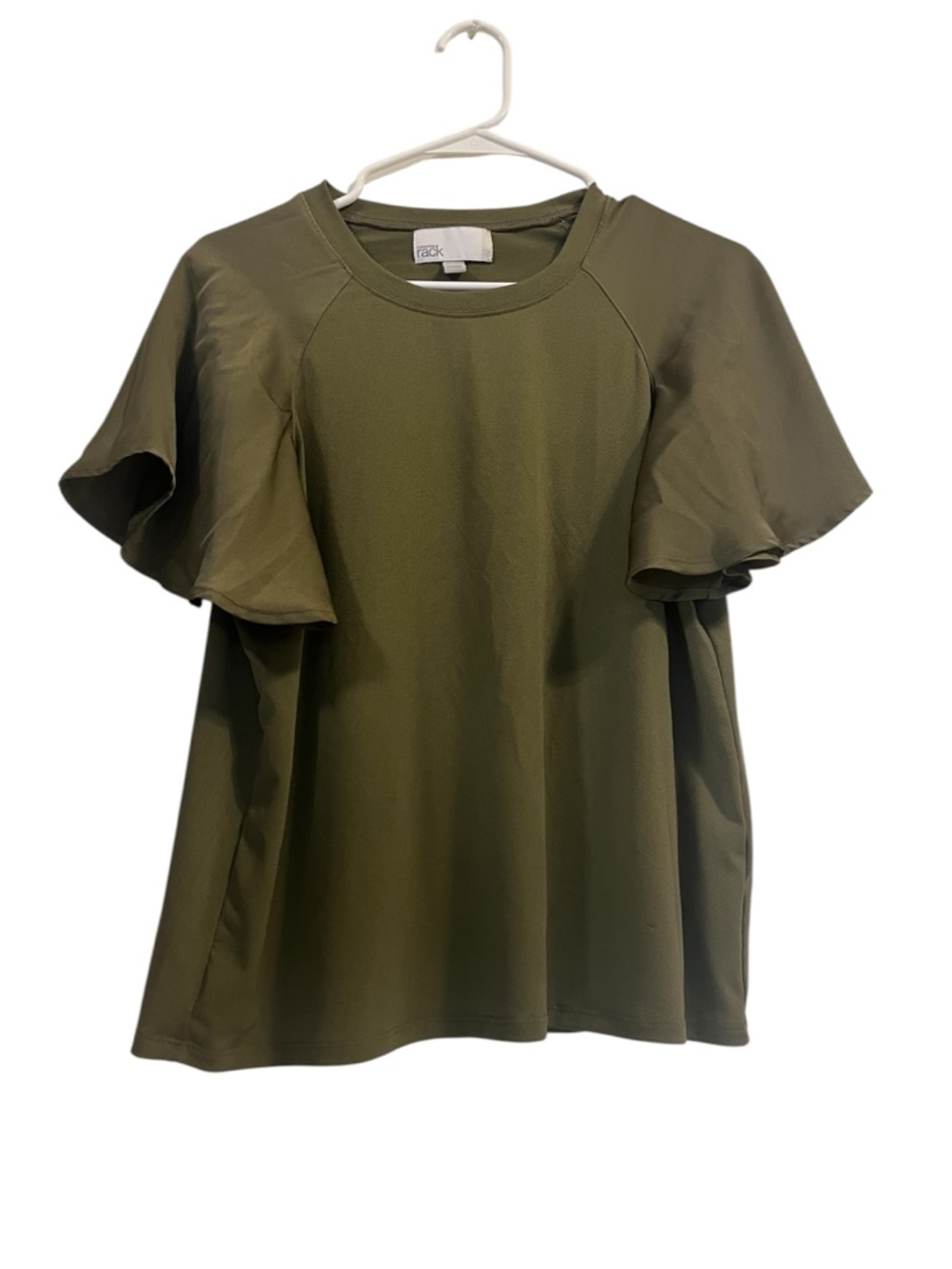 Olive Green Flutter Sleeve Women’s Top NORDSTROM RACK